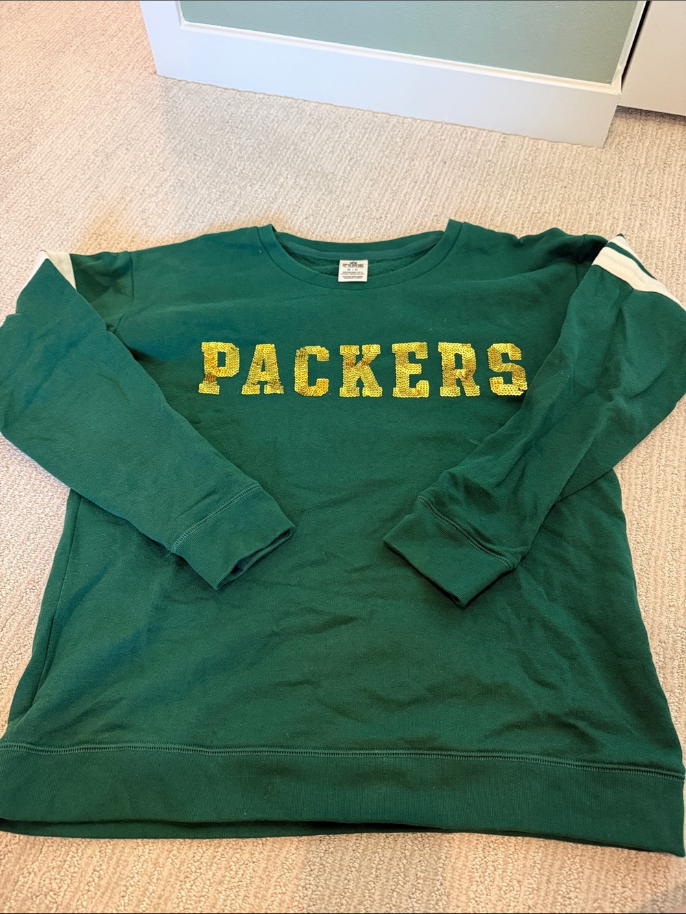 PINK Green "PACKERS" Crewneck Sweatshirt